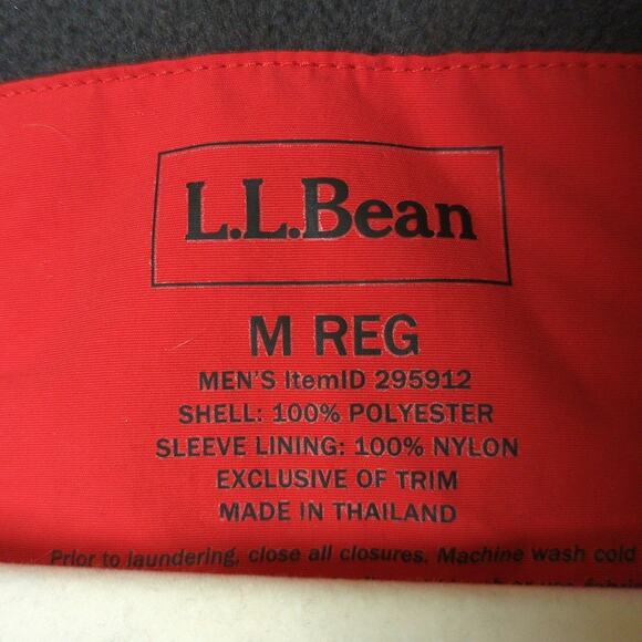 LL Bean Jacket Mens M Red 3 in 1 Zip Out Gray Fleece Hidden Hood All Weather - Picture 3 of 13